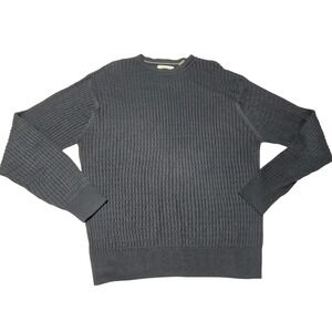 ALEX CANNON Navy Blue Textured Sweater‎ Cotton Crew Neck Long Sleeve  Men's M